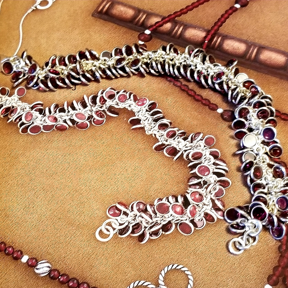 Rare Silpada Sterling Silver Garnet Cha Cha Bracelet - Picture 12 of 14